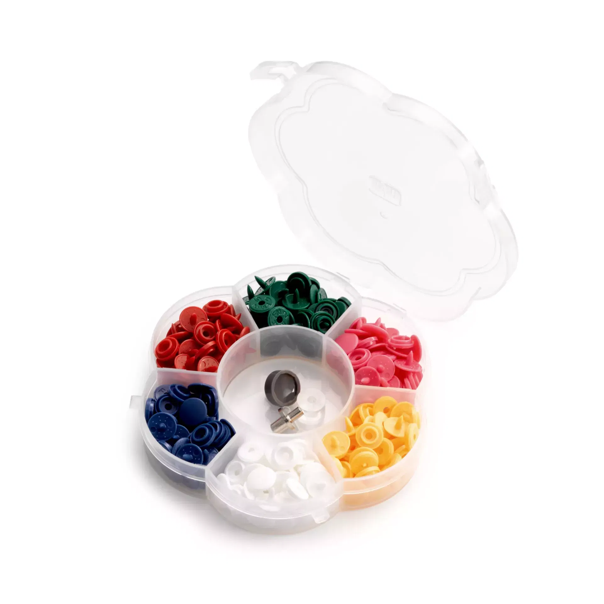 Boutons pression « Color Snaps Mini » boîte 12 x 6 couleurs, jeu d'outils inclus – Image 2