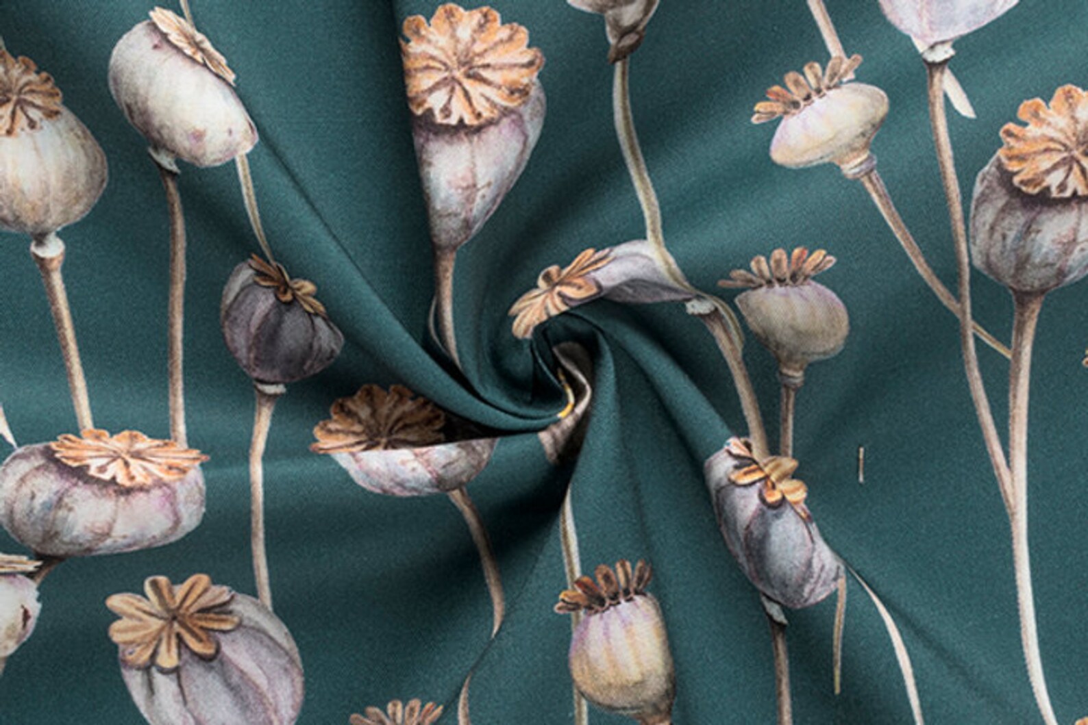 Tissus Coton 1,45 collection ring a roses coquelicot vert