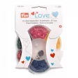 Boutons pression « Color Snaps Mini » boîte 12 x 6 couleurs, jeu d’outils inclus